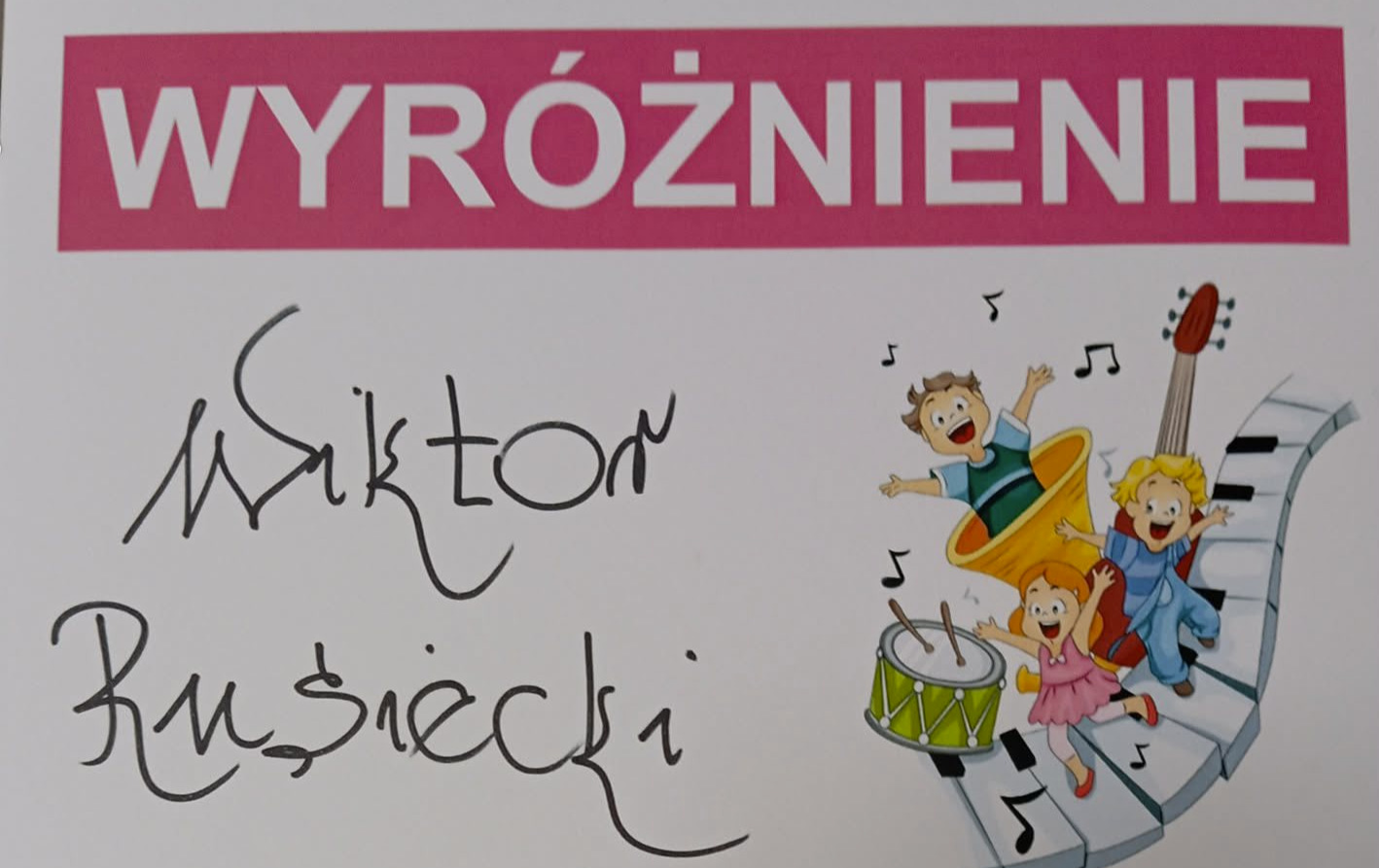 Zdjęcie do Wiktor Rusiecki wyr&oacute;żniony w konkursie &bdquo;Ja też mam talent&rdquo;